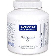 Льняное масло и масло огуречника, Flax/Borage Oil, Pure Encapsulations, 250 капсул