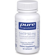 5-HTP (5-Гидрокситриптофан), Pure Encapsulations, стимулирование синтеза серотонина, 50 мг, 60 капсул