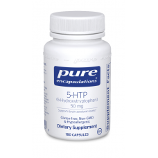 5-HTP (5-Гидрокситриптофан), Pure Encapsulations, стимулирование синтеза серотонина, 50 мг, 180 капсул