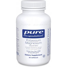 Калий и Магний (аспартат), Potassium Magnesium (aspartate), Pure Encapsulations, для поддержки здоровья сердца, мышц, костей и нервов, 90 капсул