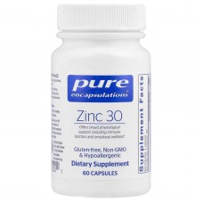 Цинк пиколинат, Zinc, Pure Encapsulations, для поддержки иммунной системы, роста и развития, заживления ран, здоровья простаты и репродуктивного здоровья, 30 мг, 60 капсул