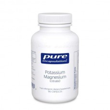 Калий и Магний (цитрат), Potassium Magnesium (citrate), Pure Encapsulations, поддерживает здоровье сердца, мышц, минерализации костей, нервов и кислотно-щелочного баланса, 180 капсул