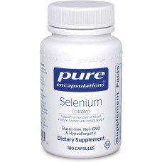 Селен (цитрат), Selenium (citrate), Pure Encapsulations, для антиоксидантной и сердечно-сосудистой поддержки, 180 капсул