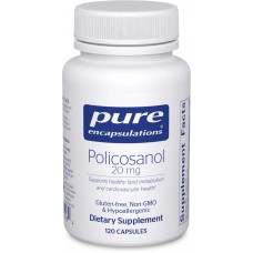 Поликозанол, Policosanol, Pure Encapsulations, для поддержки здорового липидного обмена и сердечно-сосудистой функции, 20 мг, 120 капсул