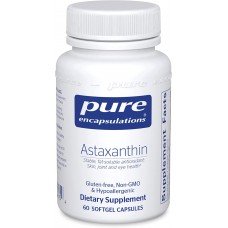 Астаксантин, Astaxanthin, Pure Encapsulations, для суставов, кожи и глаз, 60 капсул