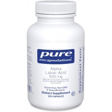 Альфа-липоевая кислота, Alpha Lipoic Acid, Pure Encapsulations, поддержка печени, нервов и сердечно-сосудистой системы, 600 мг, 120 капсул