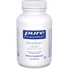 Стронций (цитрат), Strontium (citrate), Pure Encapsulations, для поддержки здоровья костей, 90 капсул