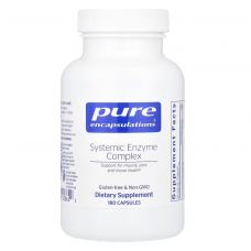 Ферменты для суставов, хрящей, тканей и мышц, Systemic Enzyme Complex, Pure Encapsulations, комплекс, 180 капсул