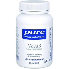 Мака-3, Maca-3, Pure Encapsulations, способствует здоровому либидо и функции репродуктивной системы, 60 капсул