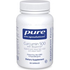 Куркумин с биоперином, Curcumin with Bioperine®, Pure Encapsulations, антиоксиданты для поддержания хорошего здоровья, 500 мг, 60 капсул