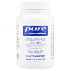Убихинол-QH, Ubiquinol-QH, Pure Encapsulations, поддержка иммунного здоровья, клеточной энергии и здоровья сердечно-сосудистой системы, 100 мг, 60 капсул