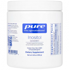 Инозитол (порошок), Inositol (powder), Pure Encapsulations, для поддержки энергии, нервной системы и функции яичников, 252 гр.