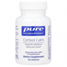 Кортизол, Cortisol Calm, Pure Encapsulations, для расслабления и спокойного сна во время периодического стресса, 60 капсул