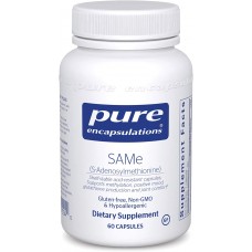 S-аденозилметионин, SAMe (S-Adenosylmethionine), Pure Encapsulations, поддержка суставов, печени и когнитивных функций, 200 мг, 60 капсул