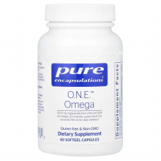 Омега-3 жирные кислоты, O.N.E. Omega, Pure Encapsulations, для здоровья сердца, суставов, кожи, глаз и когнитивных функций, 60 капсул