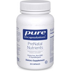 Мультивитамины для беременных, PreNatal Nutrients, Pure Encapsulations, для беременности и лактации, развития энергии и ДНК, с фолиевой кислотой, холином и железом, 60 капсул