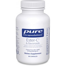 Эстер-C и флавоноиды, Ester-C & flavonoids, Pure Encapsulations, антиоксидантная, иммунная и сосудистая поддержка, 90 капсул