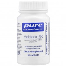 Мелатонин с пролонгированным высвобождением, Melatonin-SR, Pure Encapsulations, для улучшения спокойного сна, 3 мг, 60 капсул