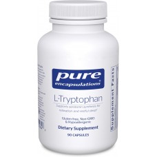 L-триптофан, l-Tryptophan, Pure Encapsulations, повышает уровень серотонина для эмоционального благополучия и спокойного сна, 90 капсул
