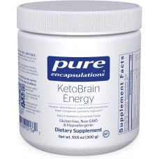 Кетоны для энергии мозга и спортивной выносливости, KetoBrain Energy, Pure Encapsulations, клубнично-лимонадный вкус, 300 г