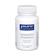Лактобактерии ацидофильные, Lactobacillus Acidophilus, Pure Encapsulations, пробиотическая поддержка для здоровой микрофлоры кишечника, 60 капсул