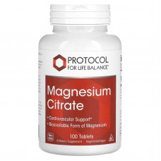 Магний цитрат, Magnesium Citrate, Protocol for Life Balance, 100 веганских таблеток