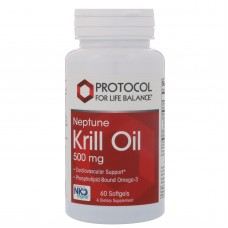 Масло криля Neptune, Krill Oil, Protocol for Life Balance, 500 мг, 60 гелевых капсул