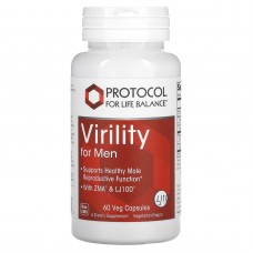 Репродуктивное здоровье мужчин, Virility For Men, Protocol for Life Balance, 60 веганских капсул