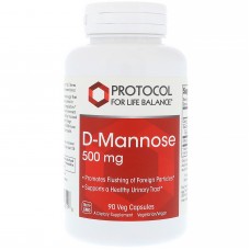D-Манноза, D-Mannose, Protocol for Life Balance, 500 мг, 90 вегетарианских капсул