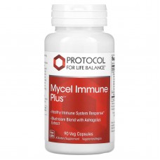 Витамины для иммунитета, Mycel Immune Plus, Protocol for Life Balance, грибная смесь с экстрактом астрагала, 90 веганских капсул