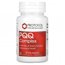 Пирролохинолинхинон, комплекс, PQQ Complex, Protocol for Life Balance, поддержка митохондрий, 30 веганских капсул
