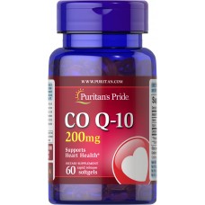 Коэнзим Q-10, Q-SORB™ Co Q-10, Puritan's Pride, 200 мг, 60 гелевых капсул быстрого высвобождения