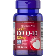 Коэнзим Q-10, Q-Sorb Co Q-10, Puritan's Pride, 120 мг, 60 гелевых капсул быстрого высвобождения