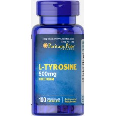L-тирозин, L-Tyrosine, Puritan's Pride, 500 мг, 100 капсул