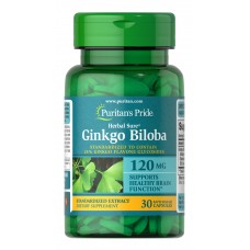 Гинкго Билоба, Ginkgo Biloba, Puritan's Pride, 120 мг, 30 капсул