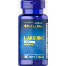 L-аргинин, L-Arginine, Puritan's Pride, 500 мг, 100 капсул