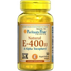 Витамин Е-400, Vitamin E, Puritan's Pride, 400 МЕ, 50 гелевых капсул