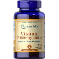 Витамин Е, Vitamin E, Puritan's Pride, 180 мг (400 МЕ), 250 гелевых капсул