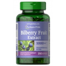 Черника, Bilberry, Puritan's Pride, 250 мг, 180 капсул