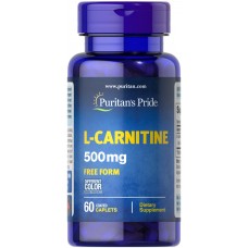 L-карнитин, L-Carnitine, Puritan's Pride, 500 мг, 60 таблеток