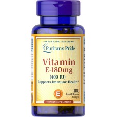 Витамин Е, Vitamin E, Puritan's Pride, 180 мг (400 МЕ), 100 гелевых капсул