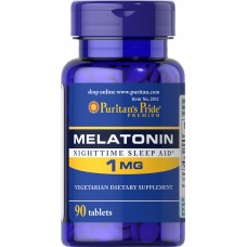 Мелатонин, Melatonin, Puritan's Pride, 1 мг, 90 таблеток
