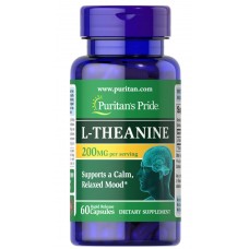 Л-теанин, L-Theanine, Puritan's Pride, 200 мг, 60 капсул