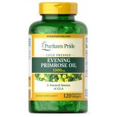 Масло вечерней примулы с ГЛК, Evening Primrose Oil, Puritan's Pride, 1300 мг, 120 гелевых капсул