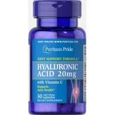 Гиалуроновая кислота, Hyaluronic Acid, Puritan's Pride, 20 мг, 30 капсул