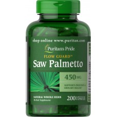 Со пальметто, Saw Palmetto, Puritan's Pride, 450 мг, 200 капсул