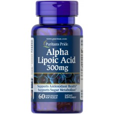 Альфа-липоевая кислота, Alpha Lipoic Acid, Puritan's Pride, 300 мг, 60 гелевых капсул
