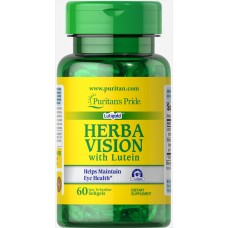 Лютеин и черника для зрения, Herbavision with Lutein and Bilberry, Puritan's Pride, 60 капсул