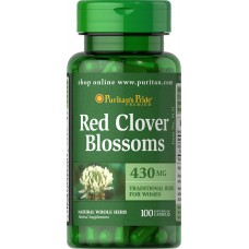 Красный клевер, Red Clover Blossoms, Puritan's Pride, 430 мг, 100 капсул
