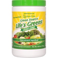 Суперфуд, Green Source Life's Greens, Puritan's Pride, порошок, 273 г